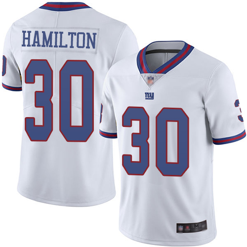 Men New York Giants #30 Antonio Hamilton Limited White Rush Vapor Untouchable Football NFL Jersey->new york giants->NFL Jersey